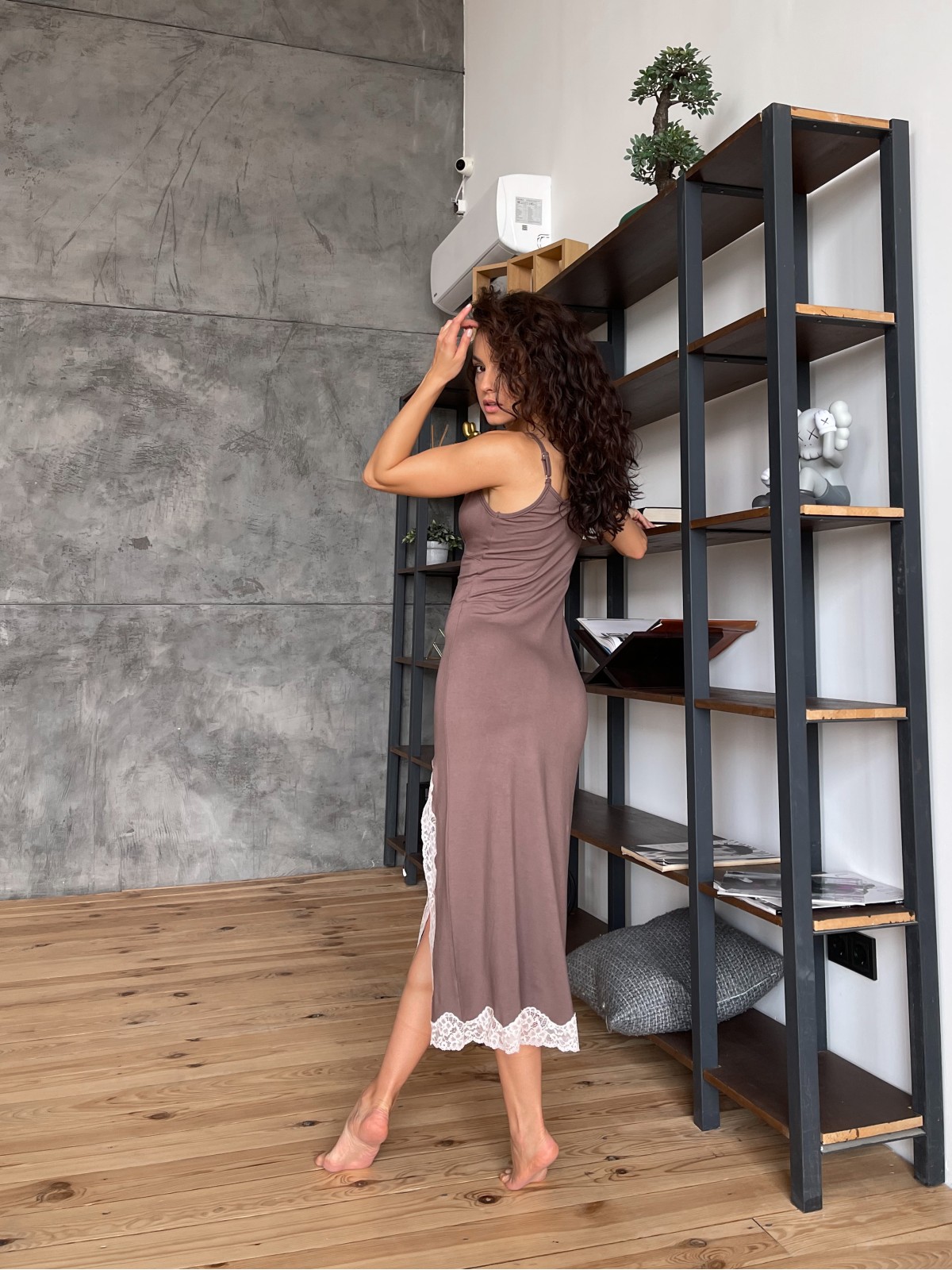 Koszula Nocne HC-M-103 Mleczna czekolada Violet Delux