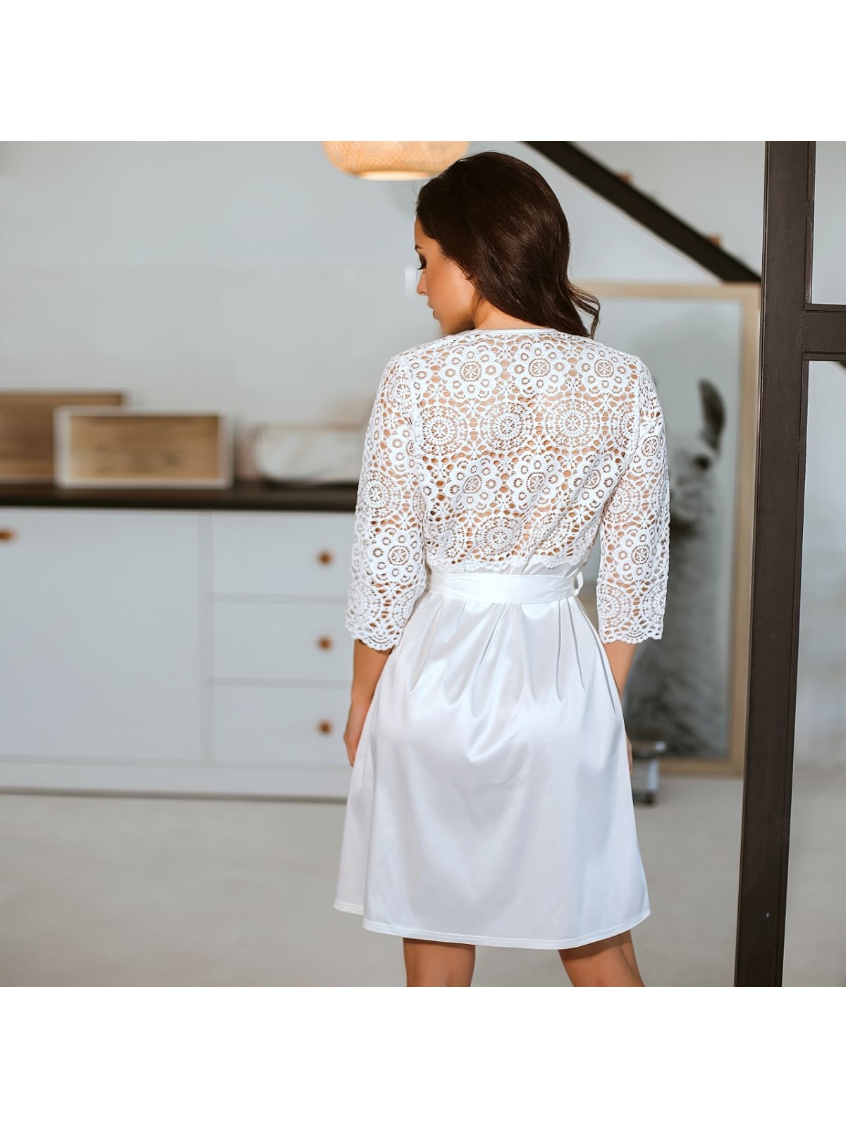 Szlafrok  X-M-5 Ivory Violet Delux