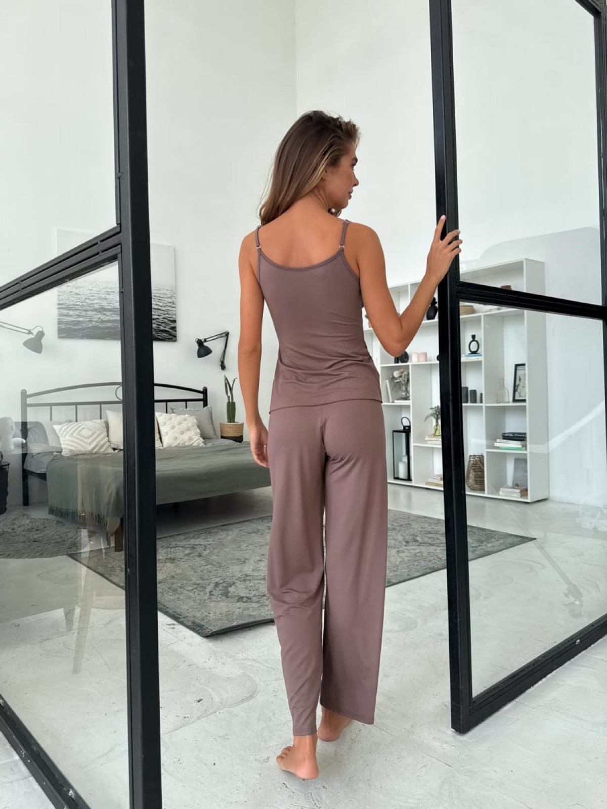 Pajama Set TP-M-10 Mleczna czekolada Violet Delux