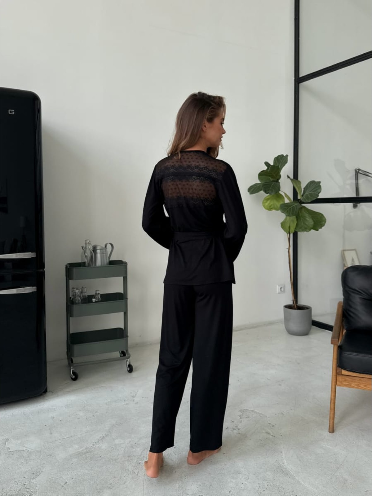 Pajama Set TP-M-11 Czarny Violet Delux