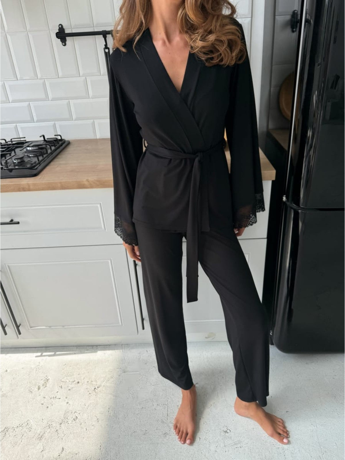 Pajama Set TP-M-11 Czarny Violet Delux