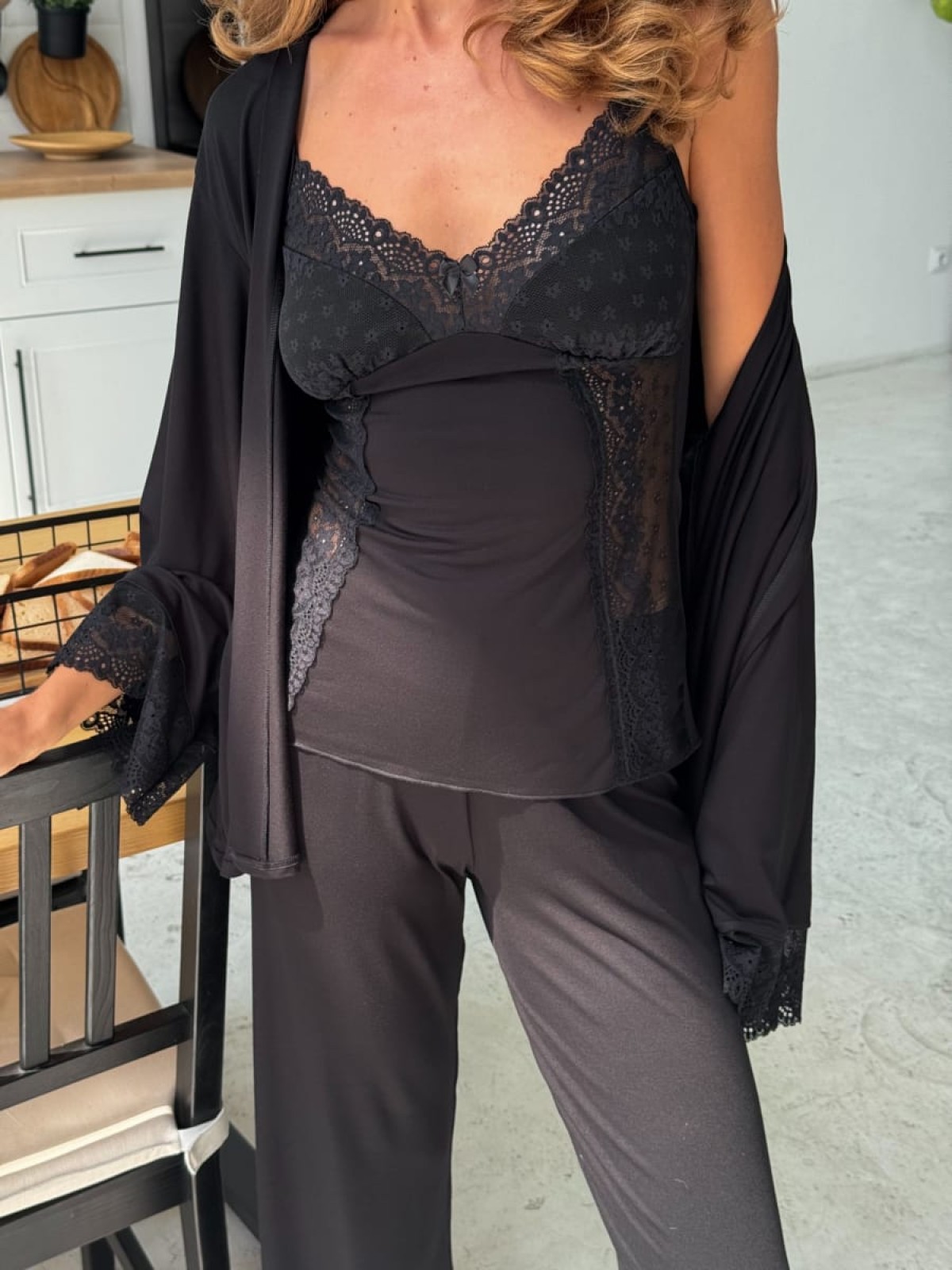 Pajama Set TP-M-11 Czarny Violet Delux