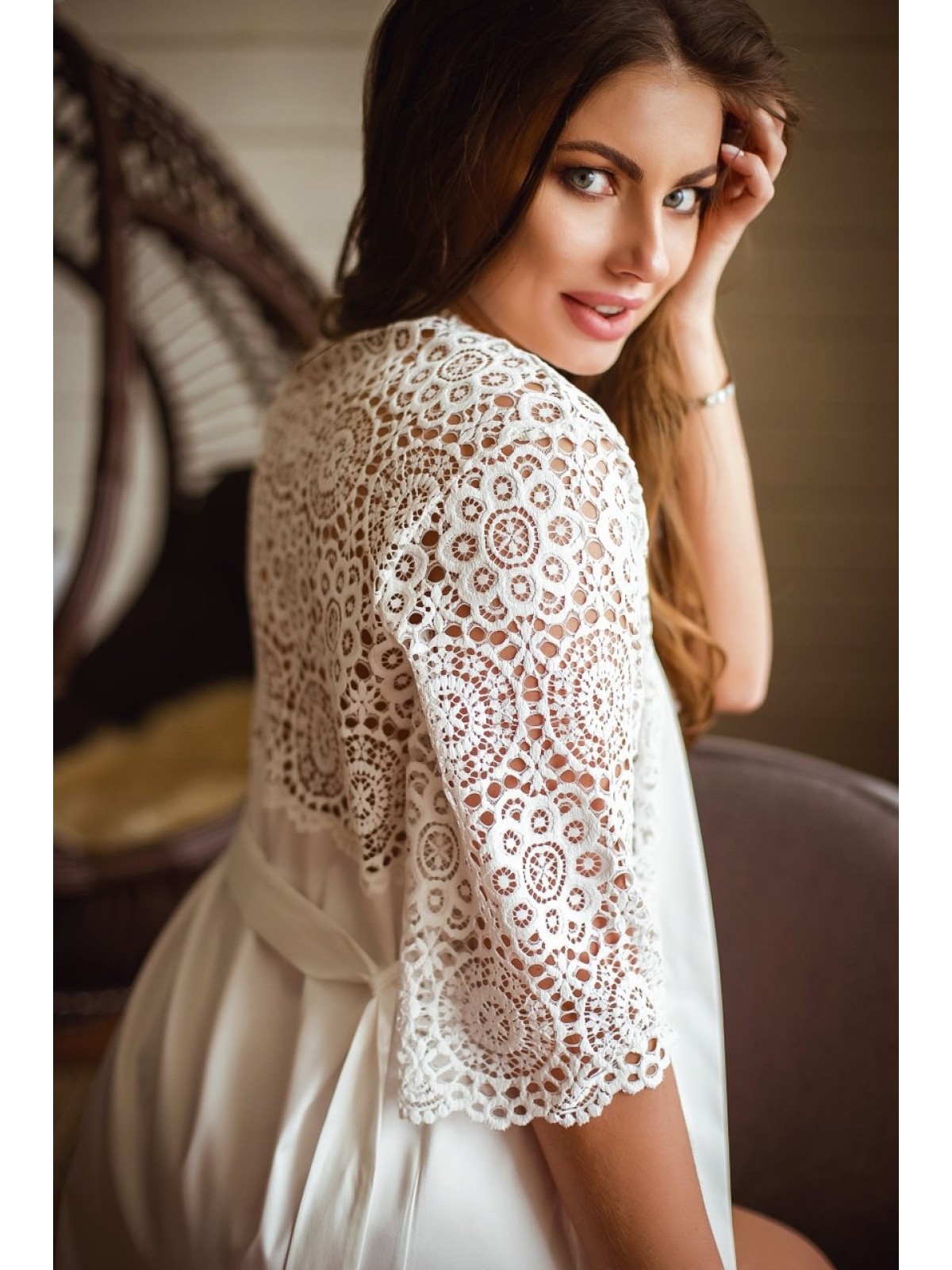 Szlafrok  X-M-5 Ivory Violet Delux