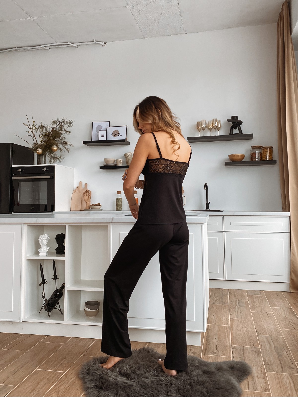 Pajama Set TP-M-4 Czarny Violet Delux