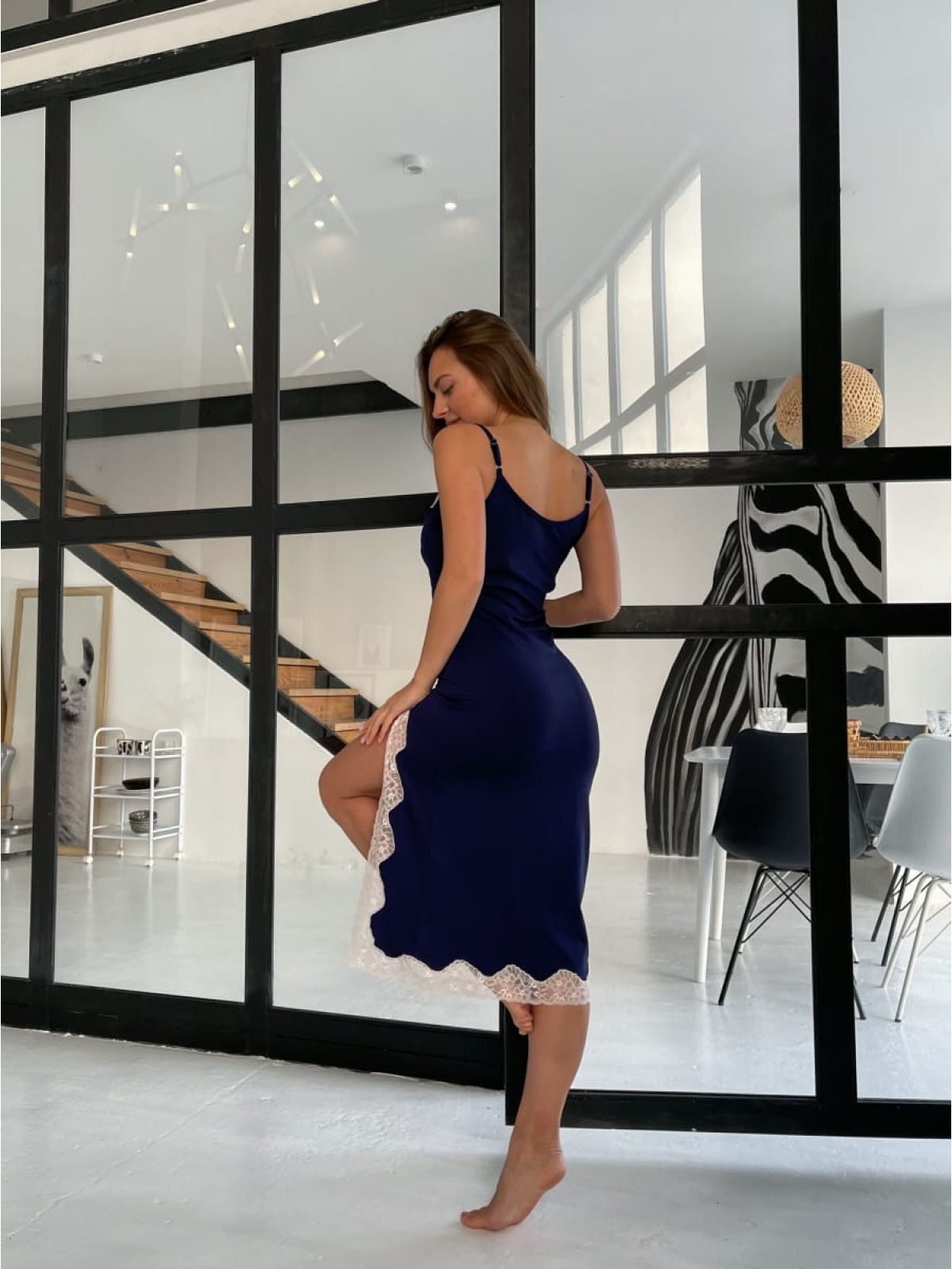 Koszula Nocne HC-M-103 Granatowy Violet Delux