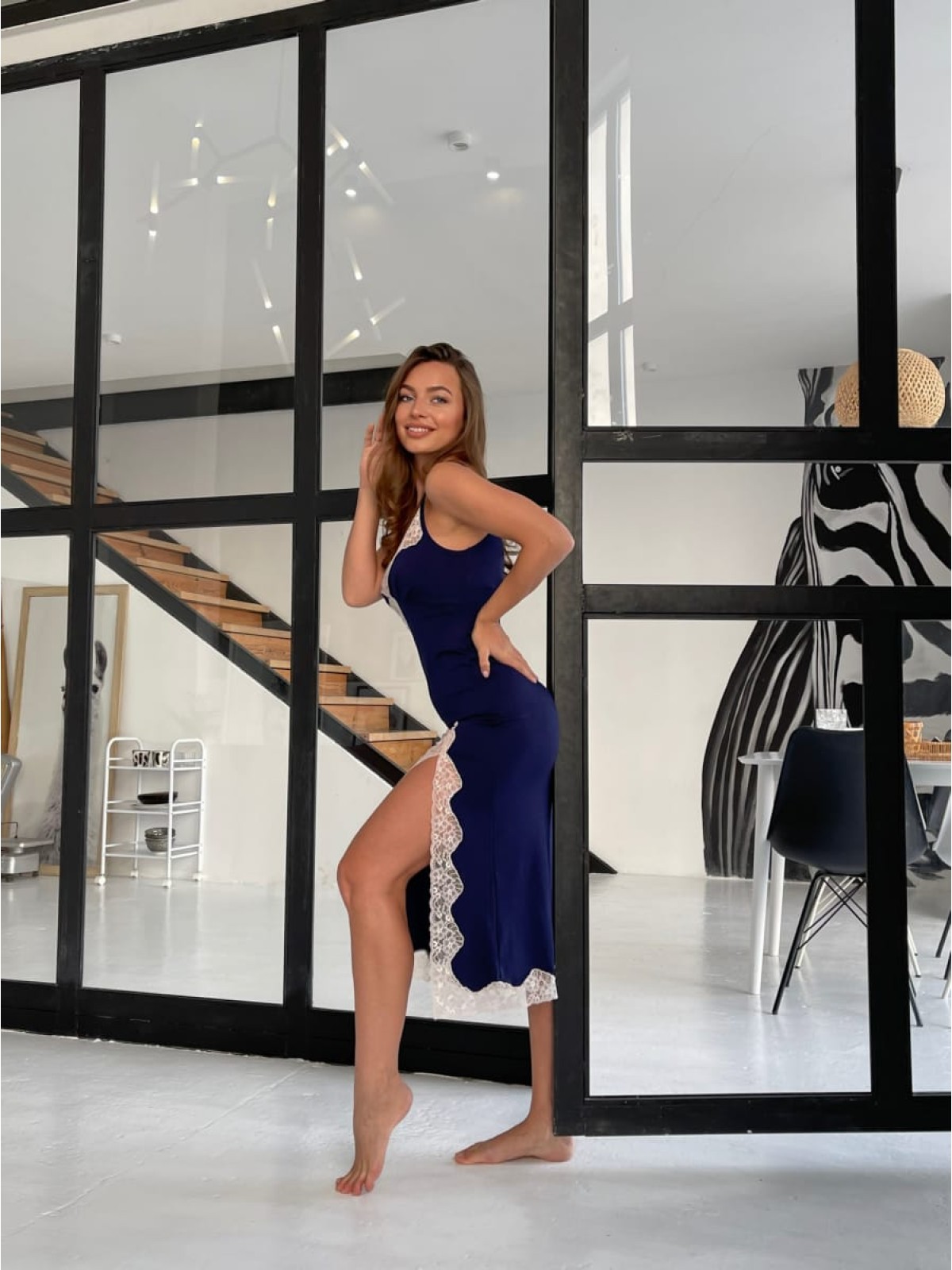 Koszula Nocne HC-M-103 Granatowy Violet Delux