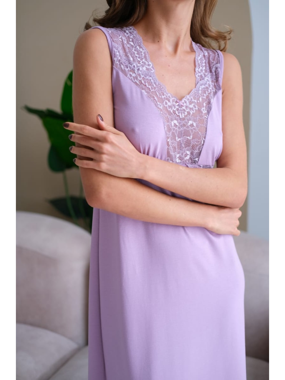 Koszula Nocne HC-M-60 Liliowy  Violet Delux