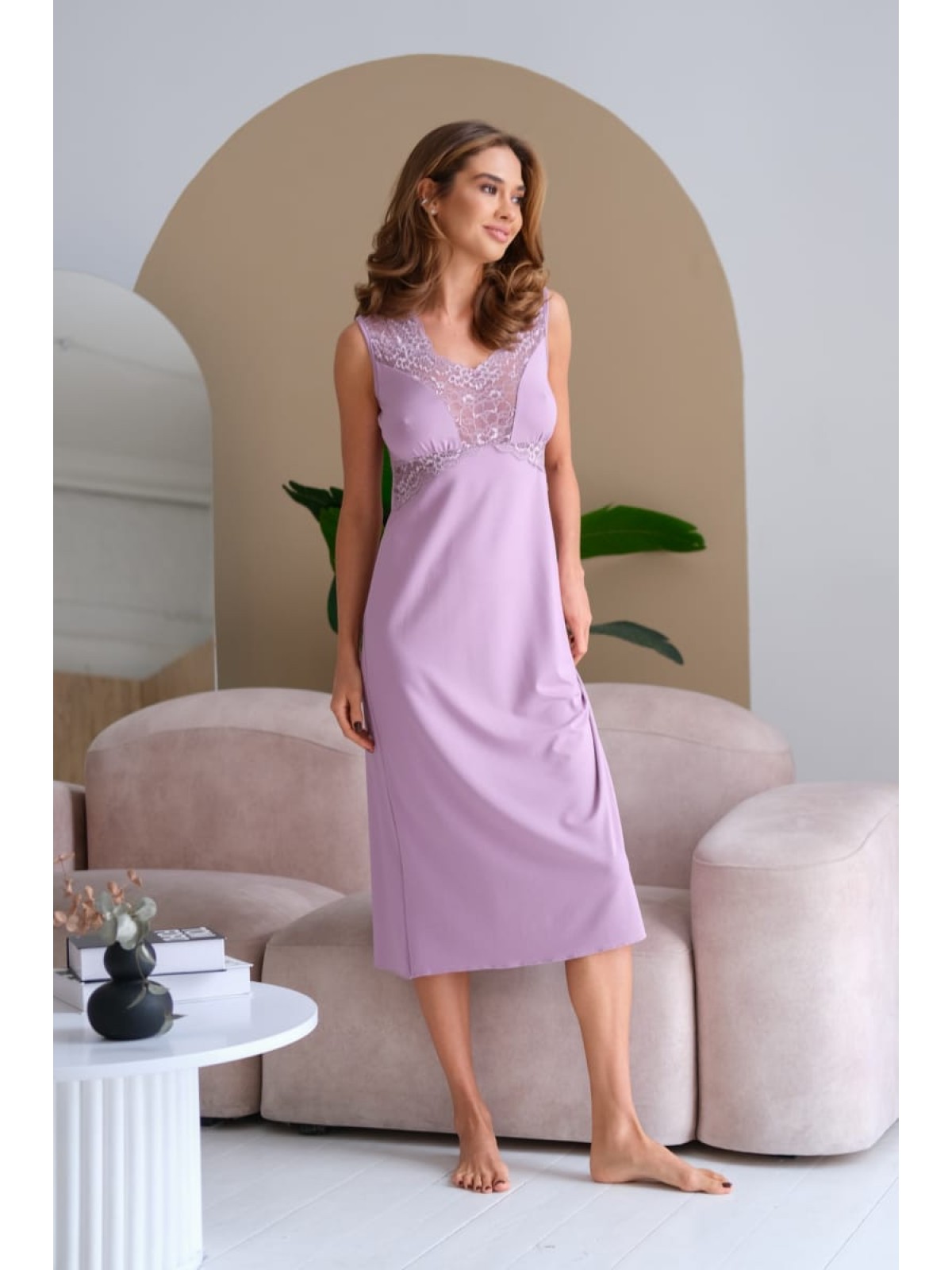 Koszula Nocne HC-M-60 Liliowy  Violet Delux