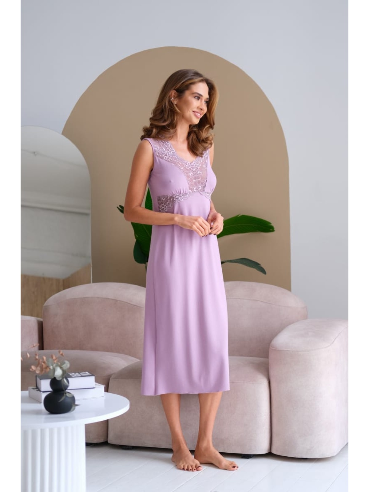 Koszula Nocne HC-M-60 Liliowy  Violet Delux