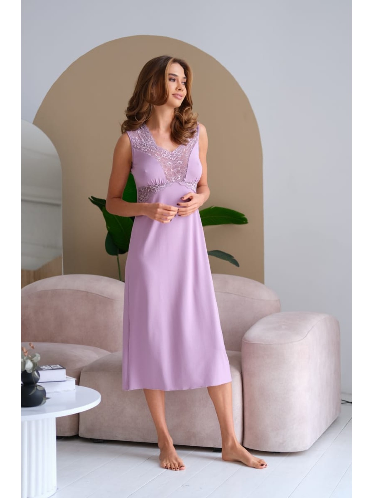 Koszula Nocne HC-M-60 Liliowy  Violet Delux