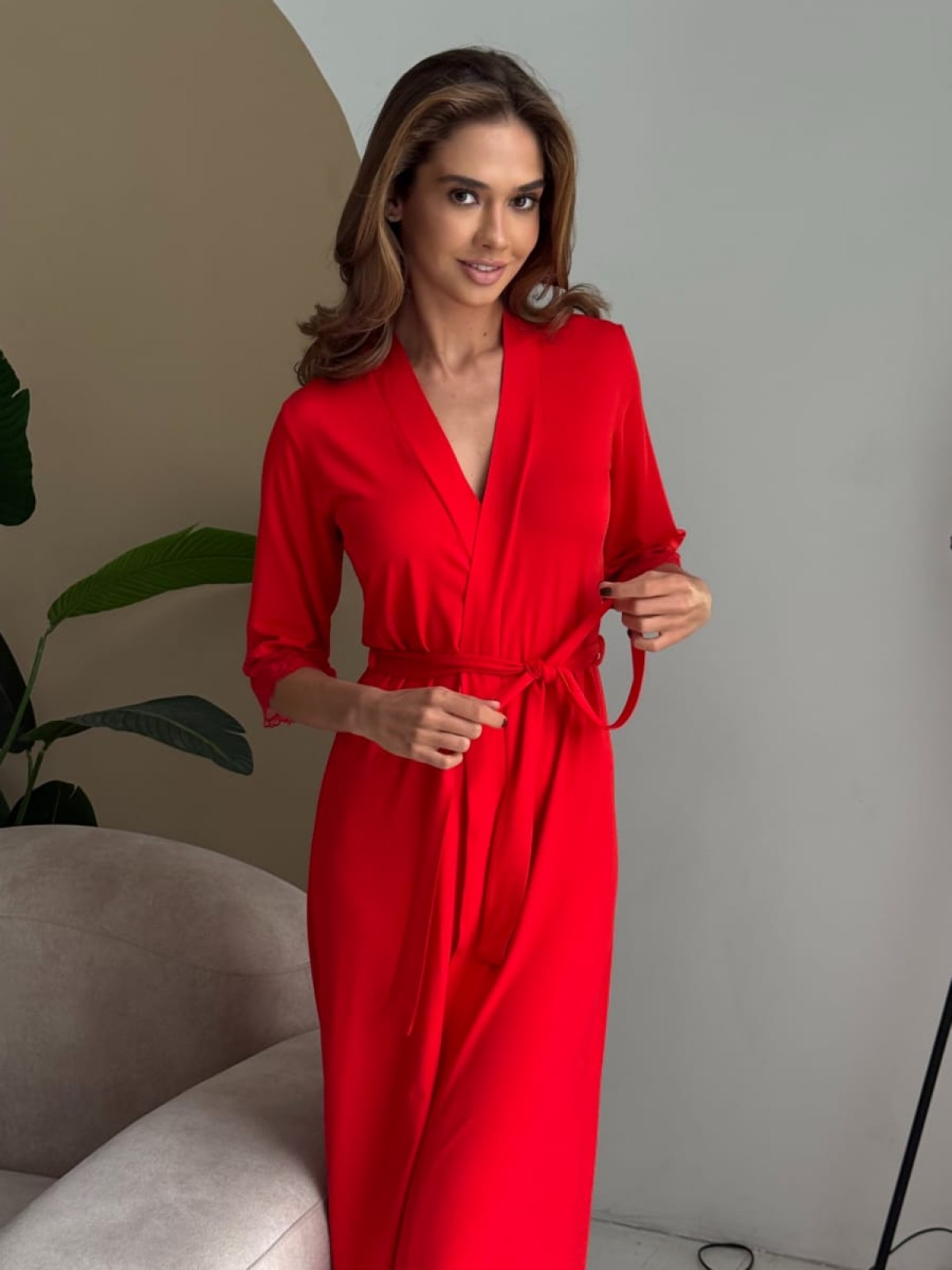 Szlafrok X-M-36 Carmine Violet Delux