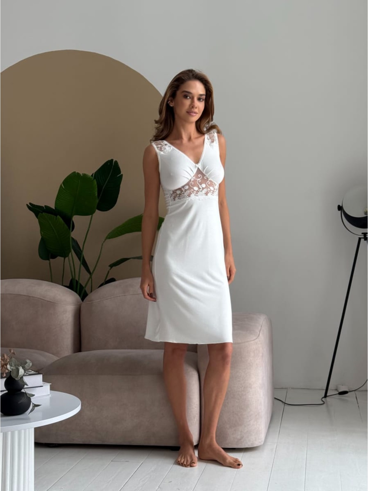 Koszula Nocne HC-M-5 Ivory Violet Delux