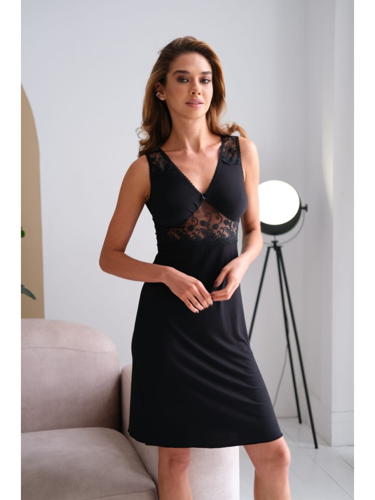 Koszula Nocne HC-M-5 Czarny Violet Delux