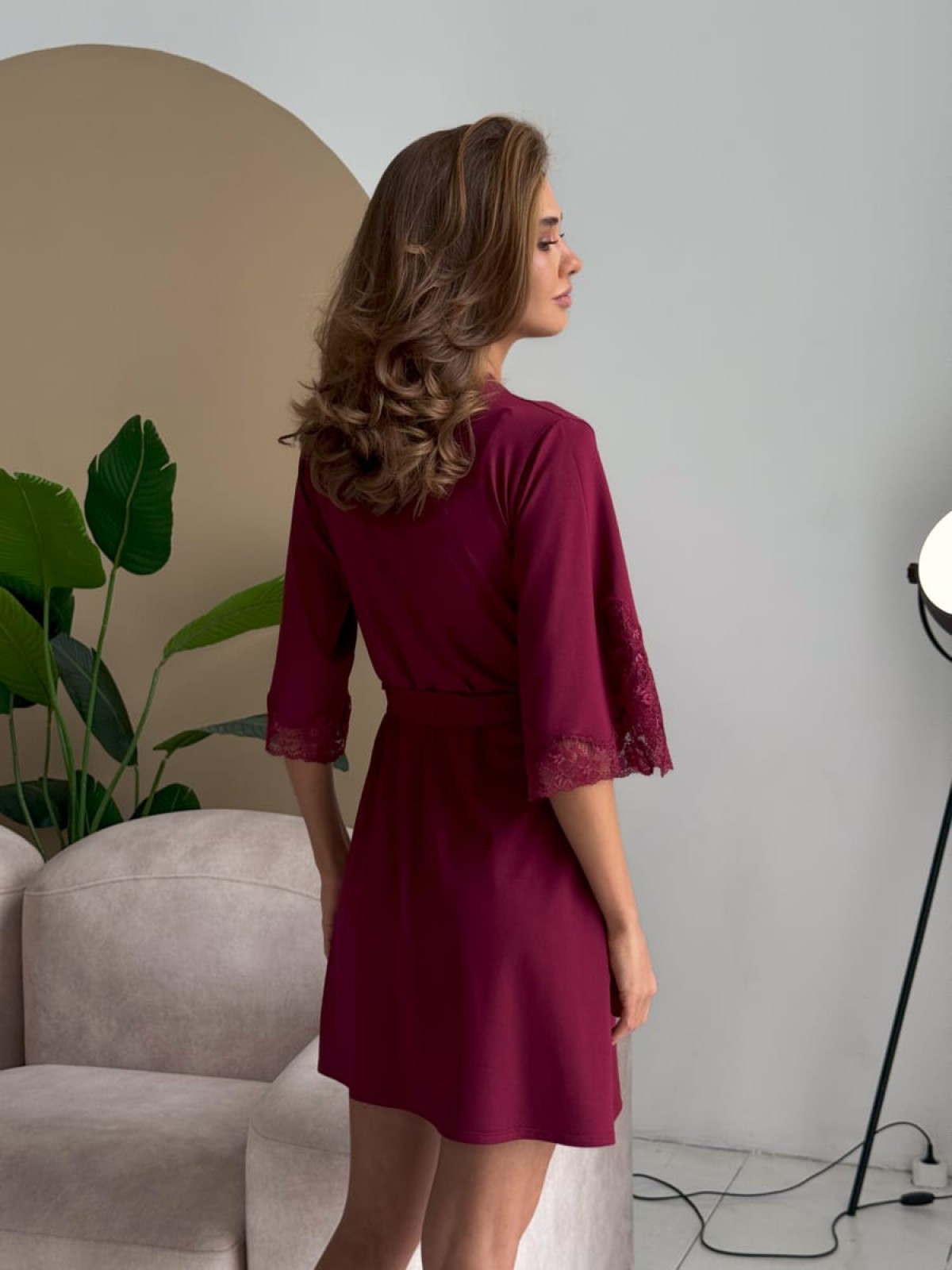 Szlafrok X-M-49 Bordeaux Violet Delux