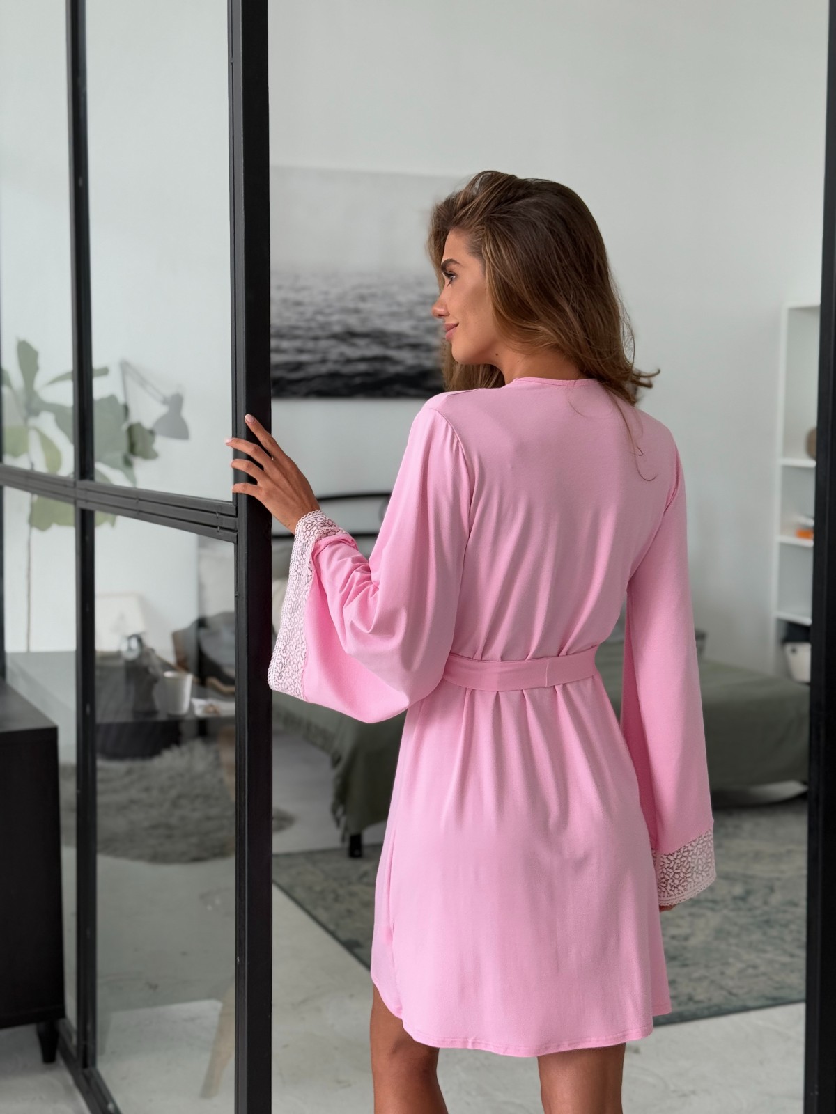 Szlafrok X-M-52 Różowy Violet Delux