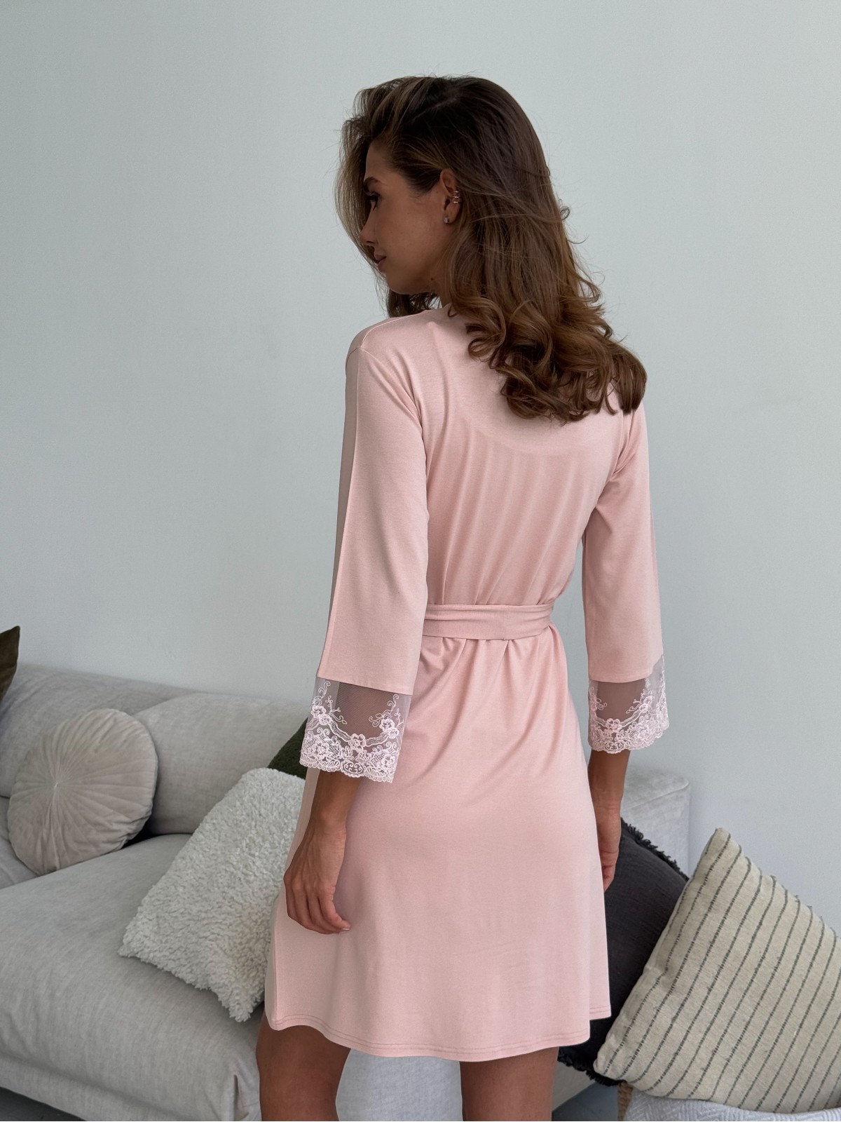 Szlafrok X-M-53 Pudrowy Violet Delux