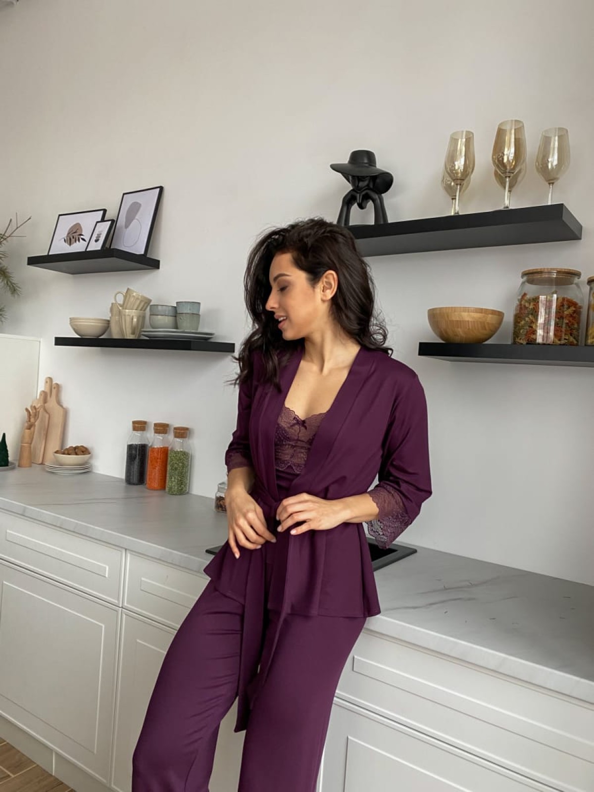 Pajama Set TP-M-4 Leśna jagoda Violet Delux