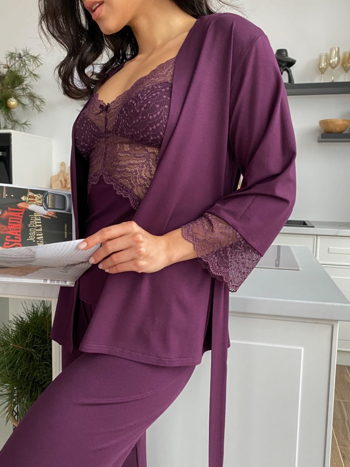 Pajama Set TP-M-4 Leśna jagoda Violet Delux