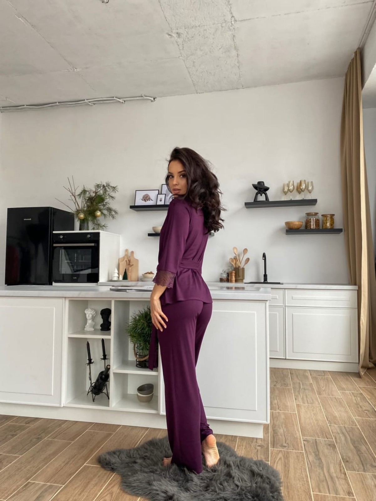 Pajama Set TP-M-4 Leśna jagoda Violet Delux