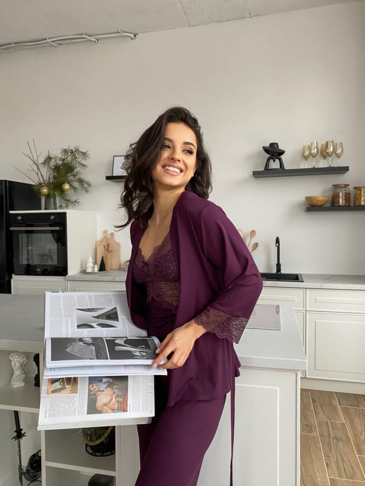 Pajama Set TP-M-4 Leśna jagoda Violet Delux