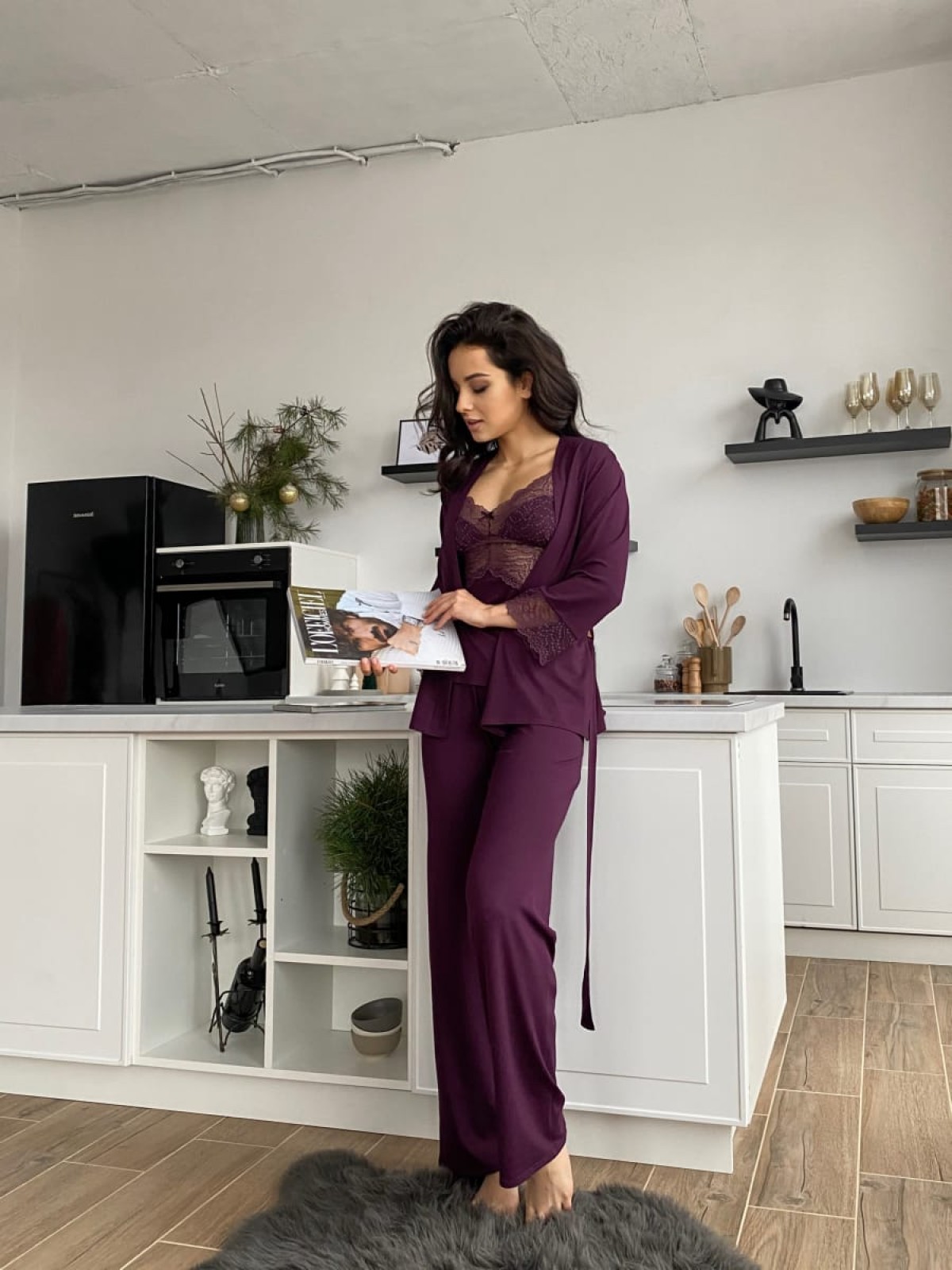 Pajama Set TP-M-4 Leśna jagoda Violet Delux