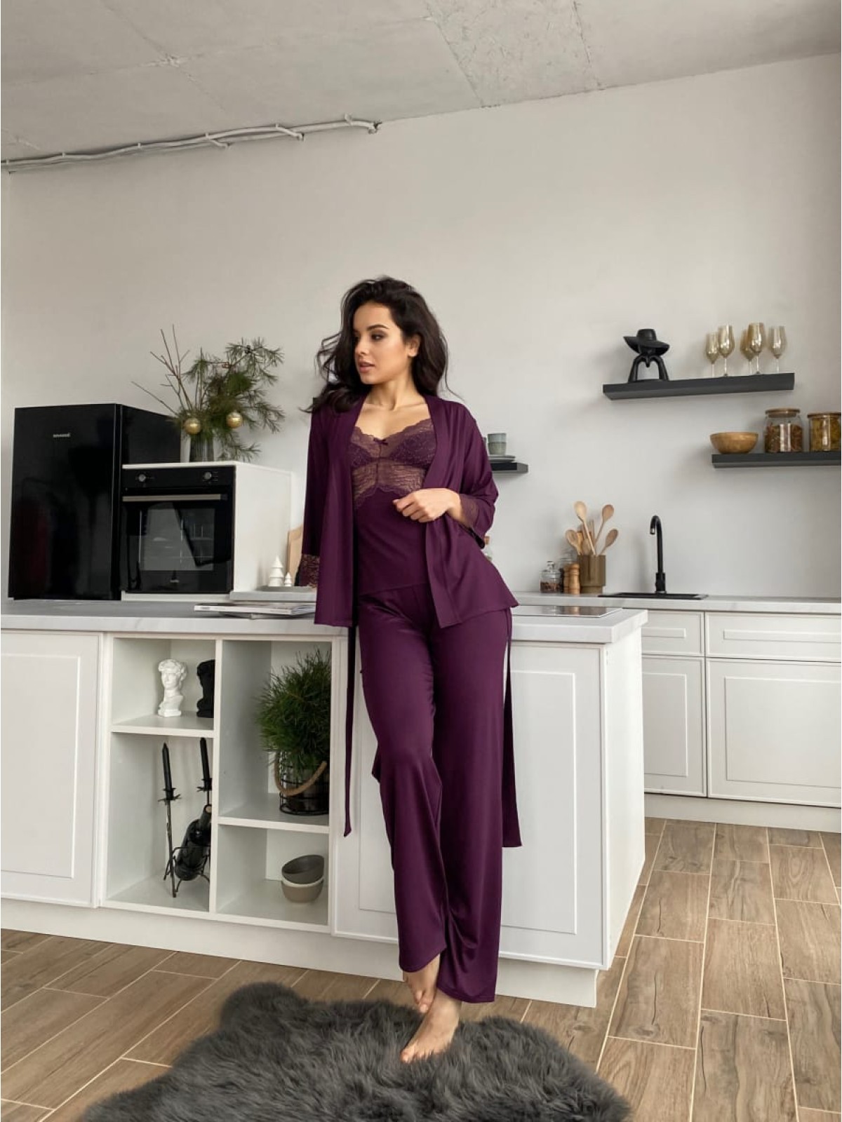 Pajama Set TP-M-4 Leśna jagoda Violet Delux