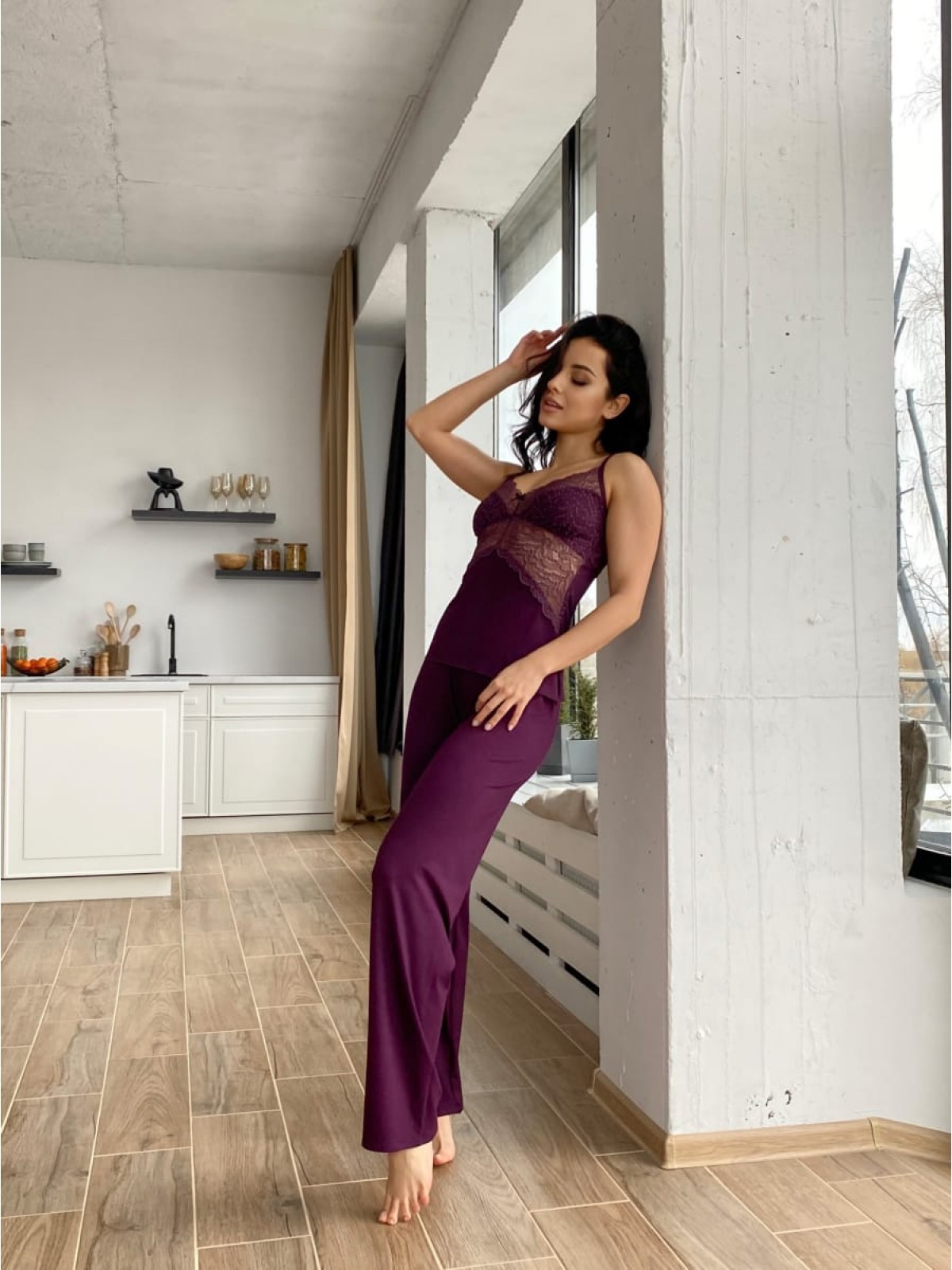 Pajama Set TP-M-4 Leśna jagoda Violet Delux