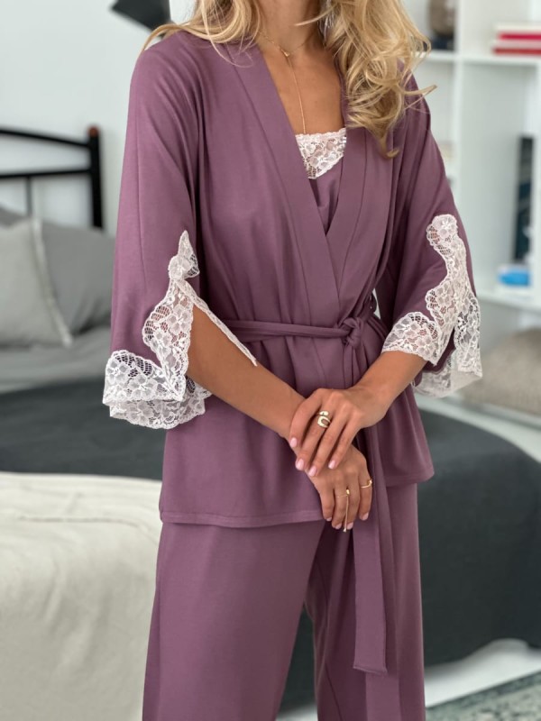 Піжамна Трійка TP-M-8 Гортензія Violet Delux