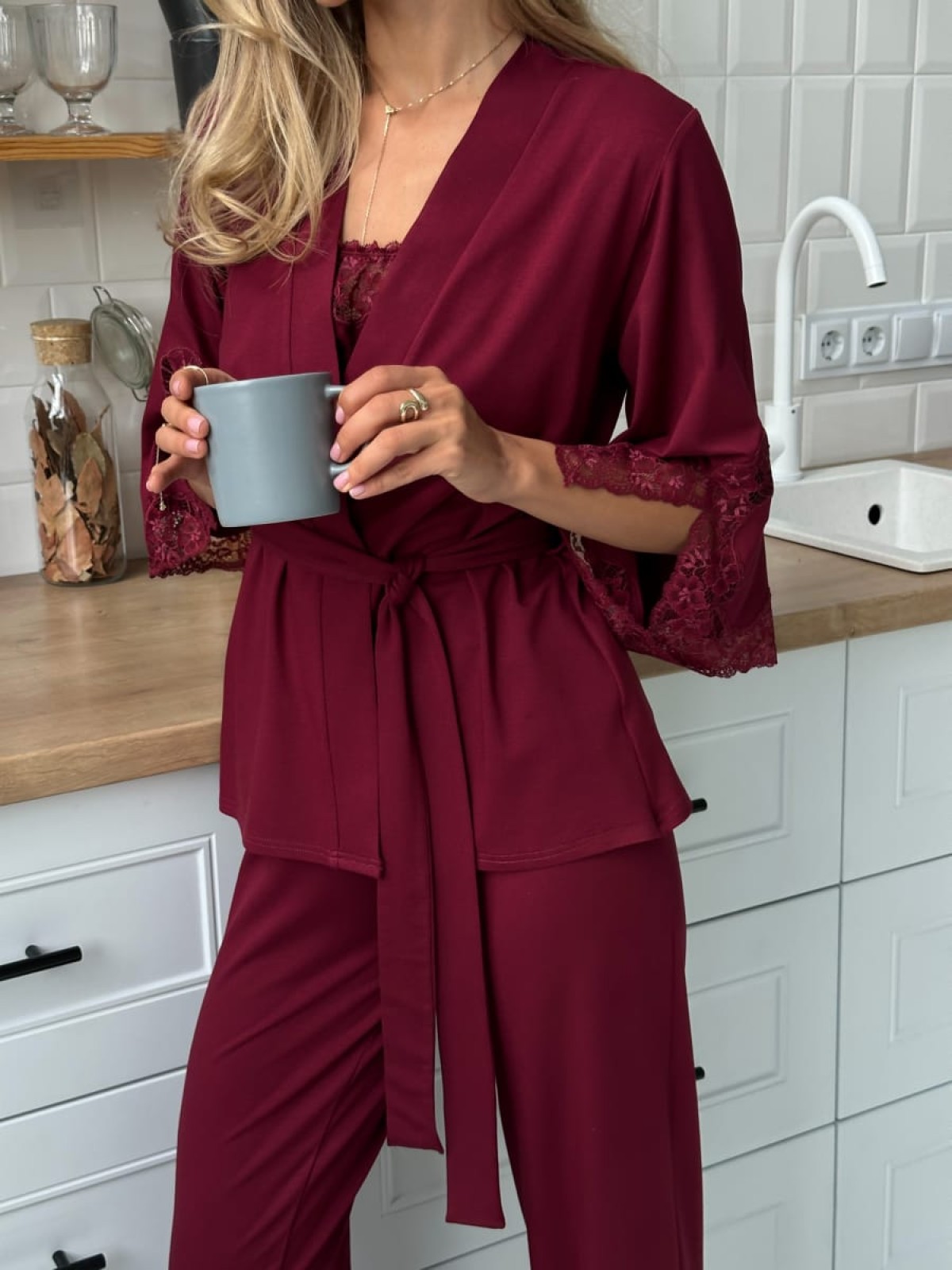 Pajama Set TP-M-8 Bordeaux Violet Delux