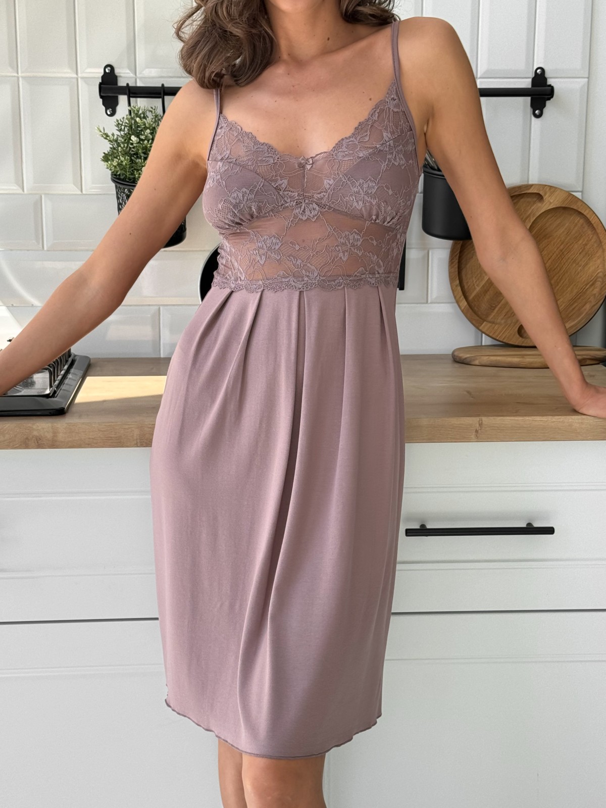 Koszula Nocne HC-M-83 Latte Violet Delux