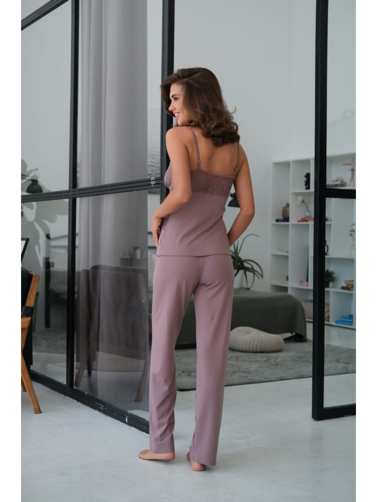 Pajama Set TP-M-4 Latte Violet Delux