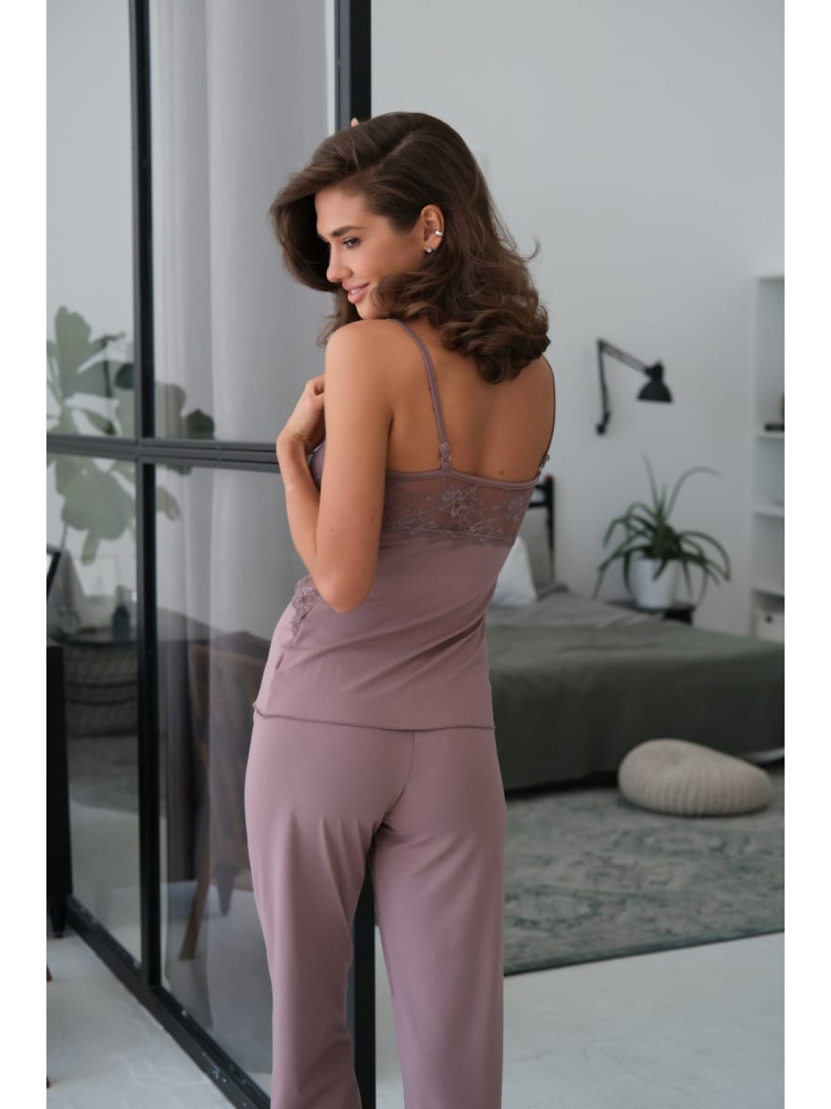 Pajama Set TP-M-4 Latte Violet Delux