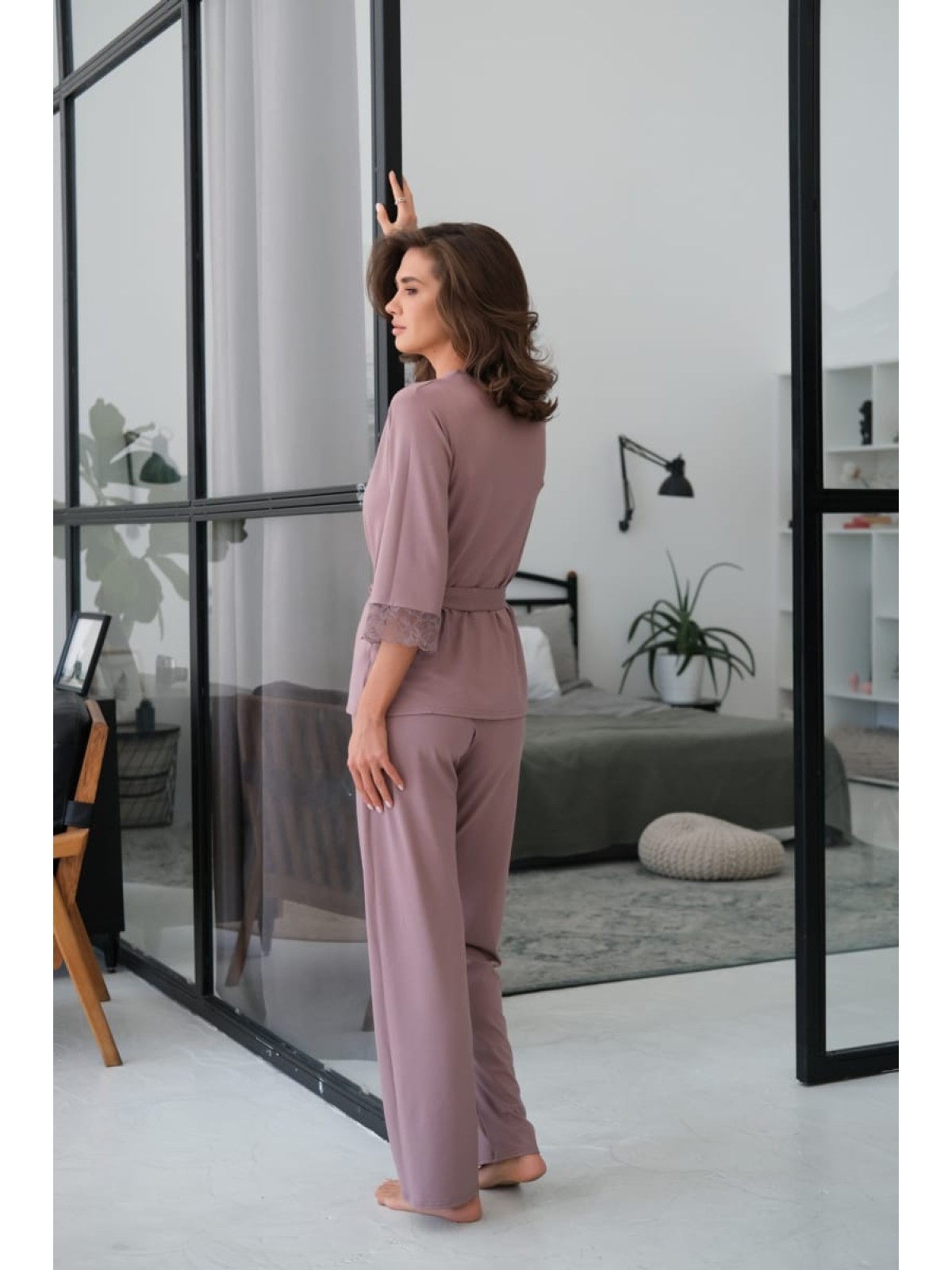 Pajama Set TP-M-4 Latte Violet Delux