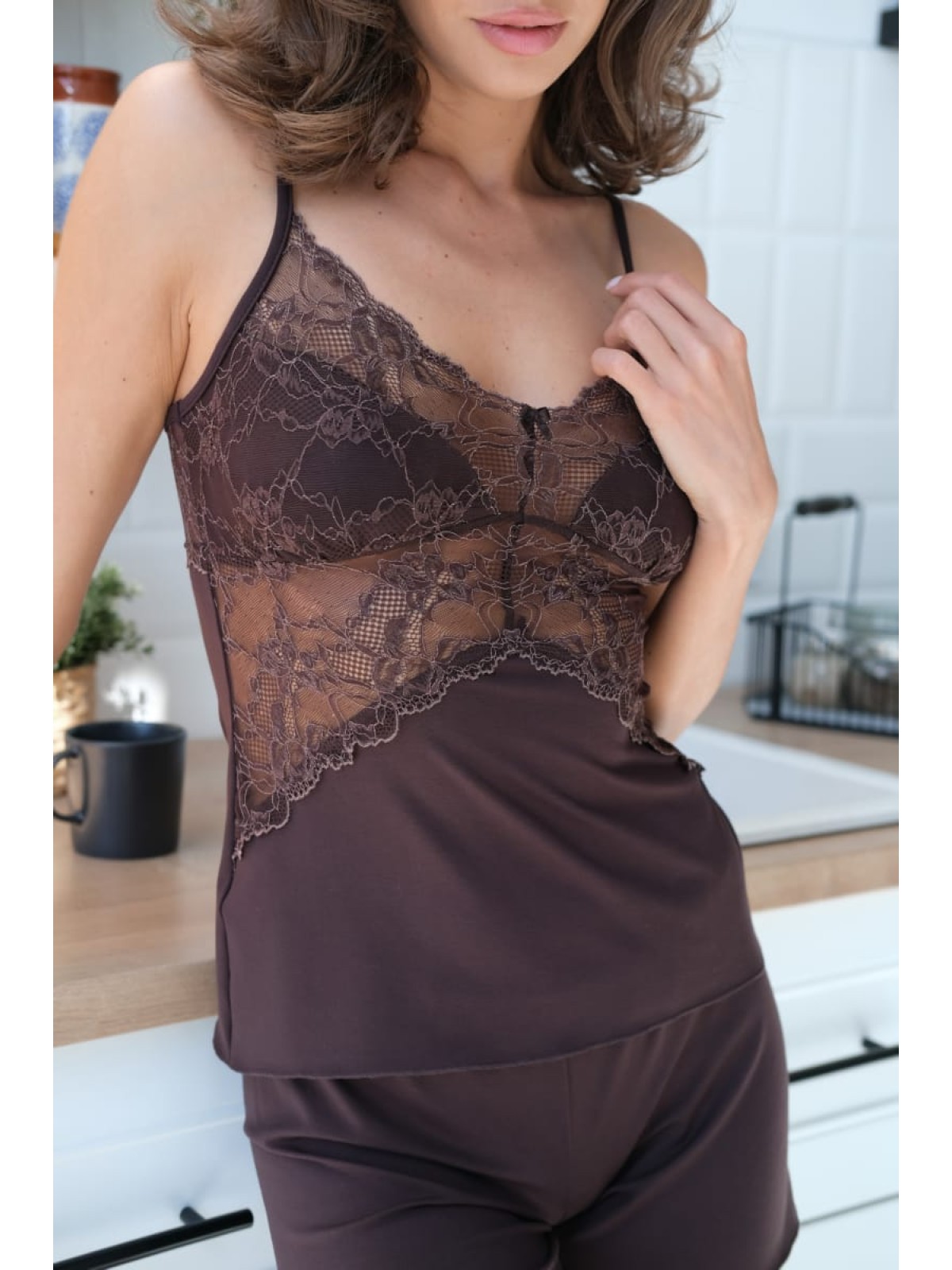 Piżama P-M-60 Czekolada Violet Delux