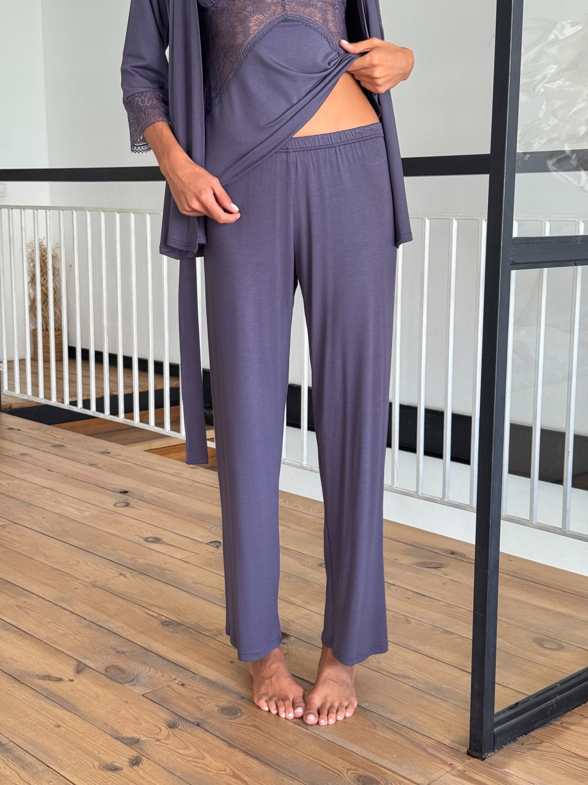 Pajama Set 4 pieces M-1 Lawendowa mgła Violet Delux