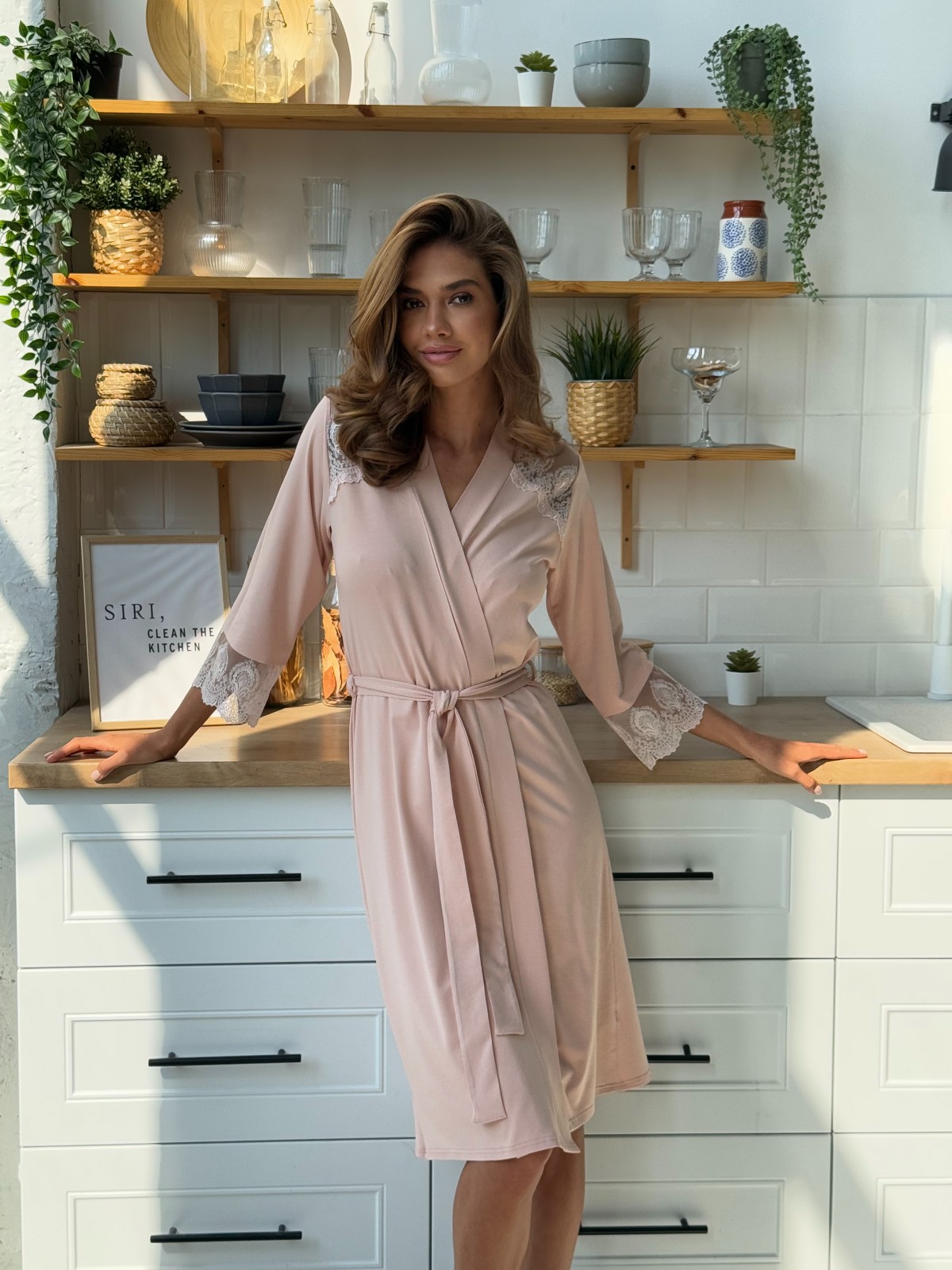 Szlafrok X-M-55 Pudrowy Violet Delux