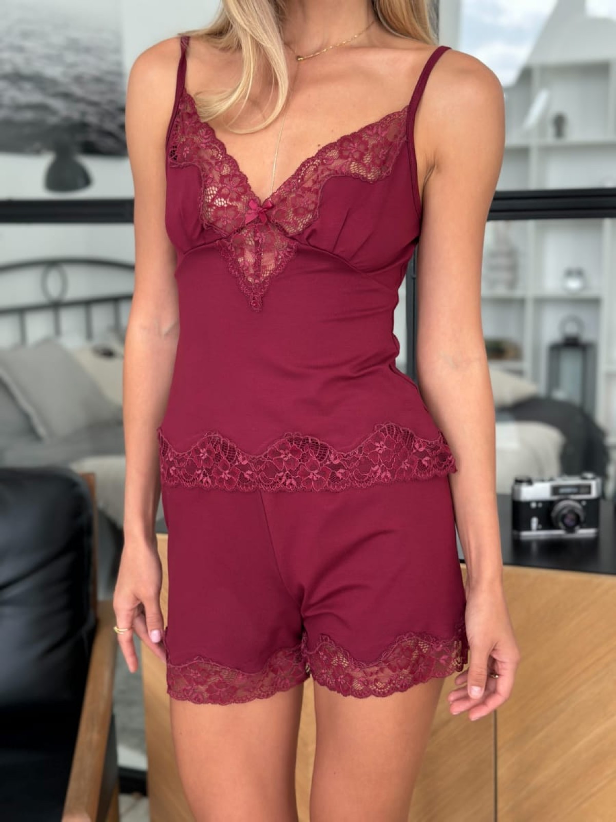 Piżama P-M-63 Bordeaux Violet Delux