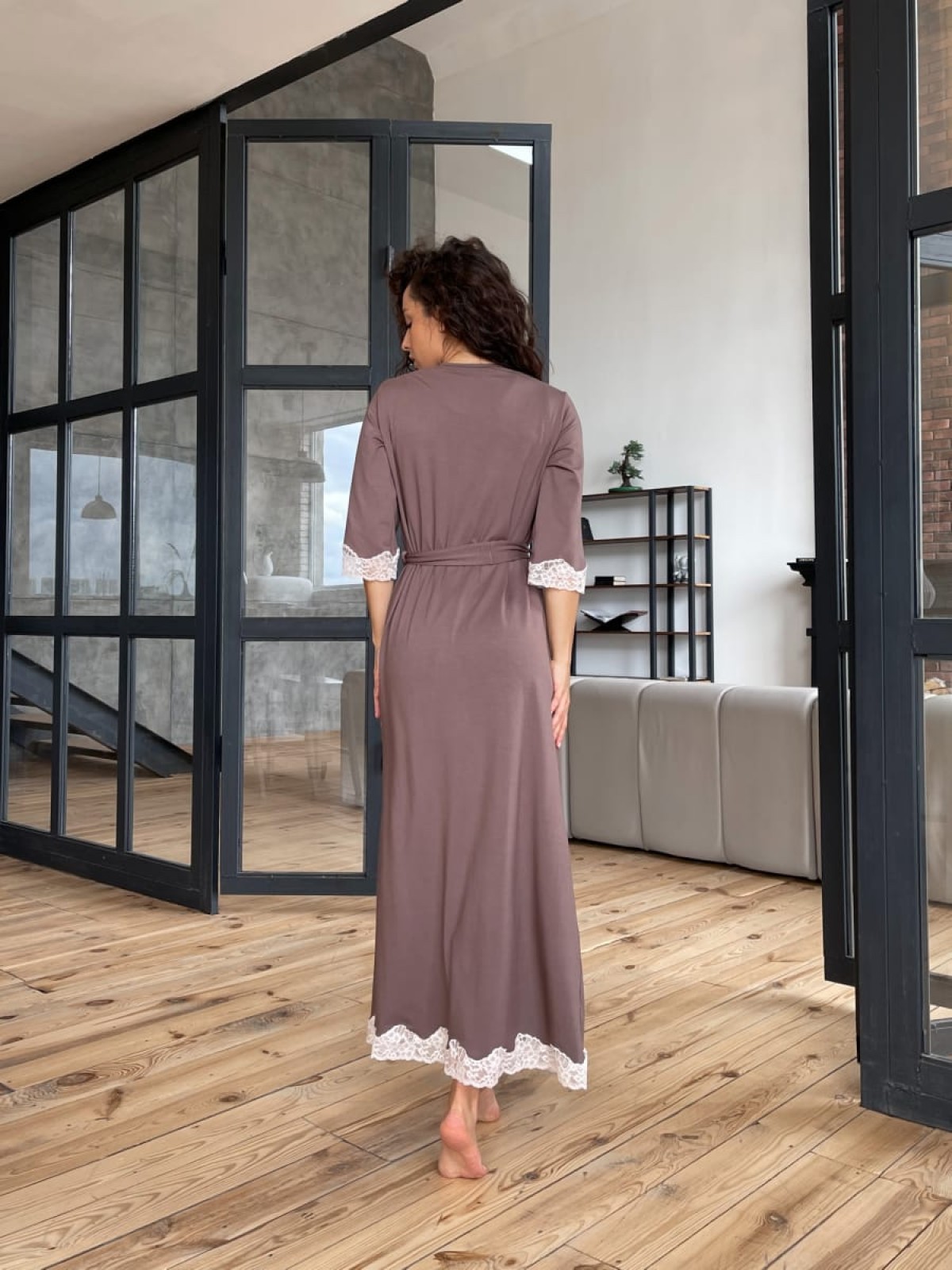 Szlafrok X-M-46 Mleczna czekolada Violet Delux