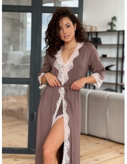 Szlafrok X-M-46 Mleczna czekolada