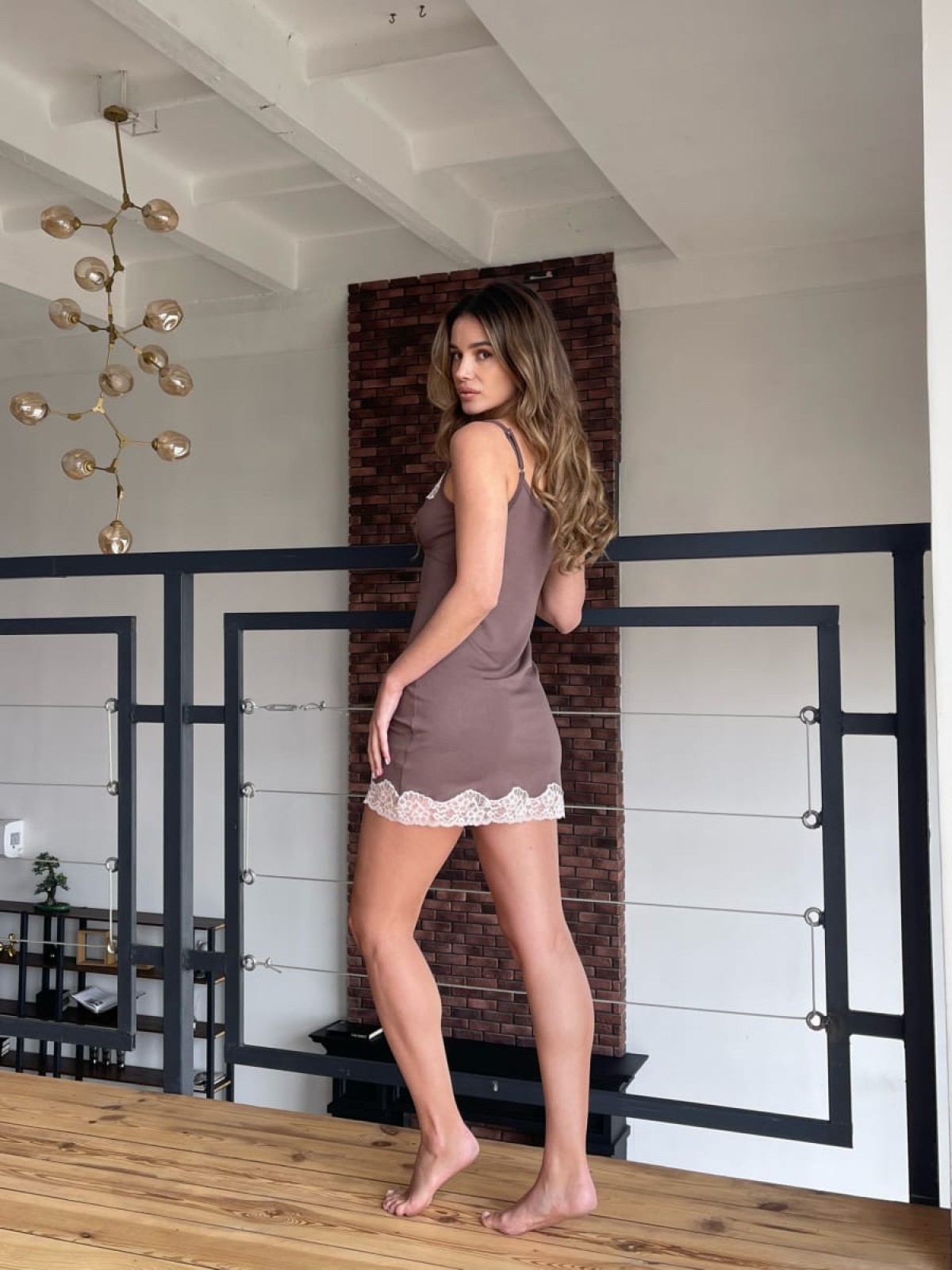 Koszula Nocne HC-M-111 Mleczna czekolada Violet Delux