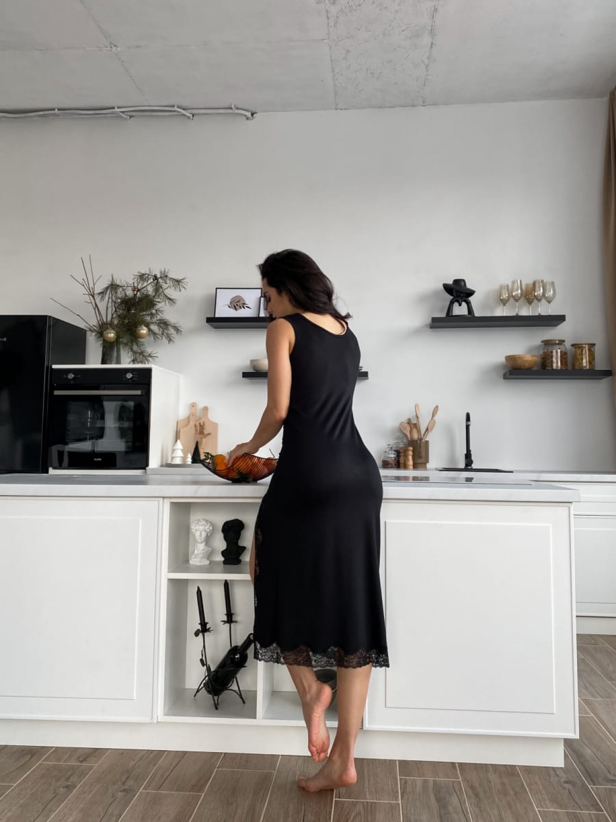 Koszula Nocne HC-M-108 Czarny Violet Delux