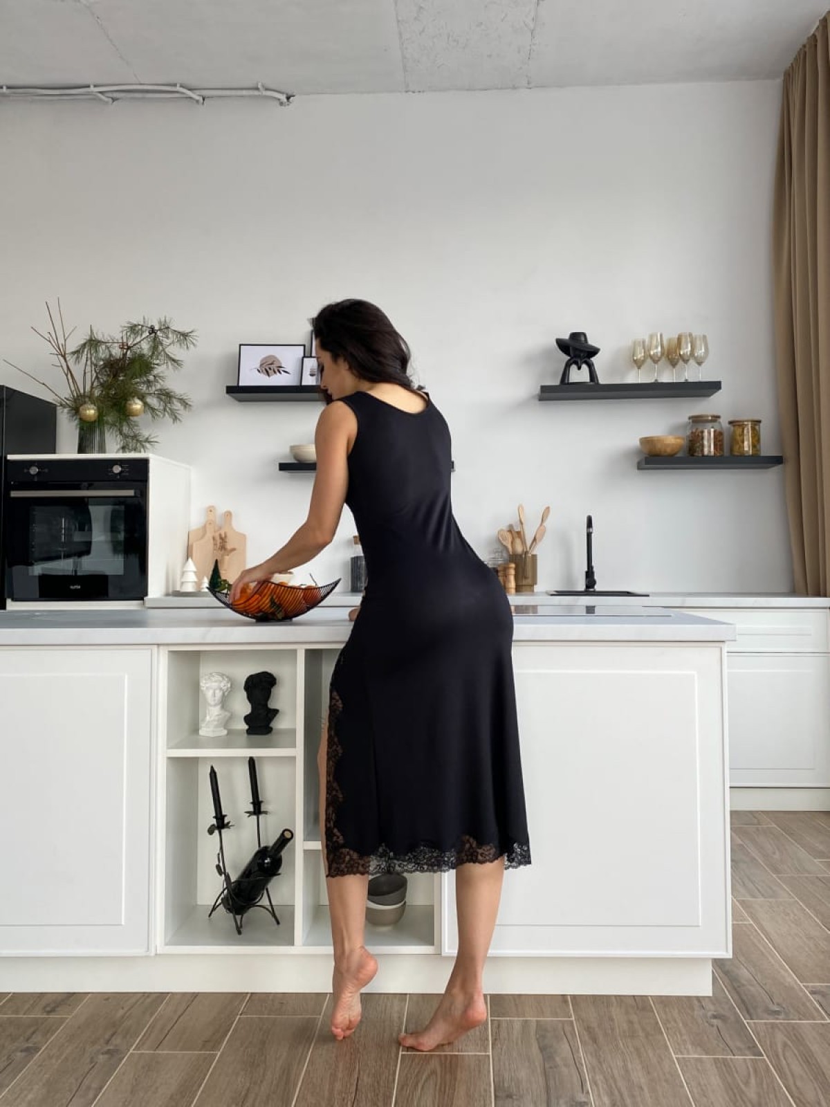 Koszula Nocne HC-M-108 Czarny Violet Delux