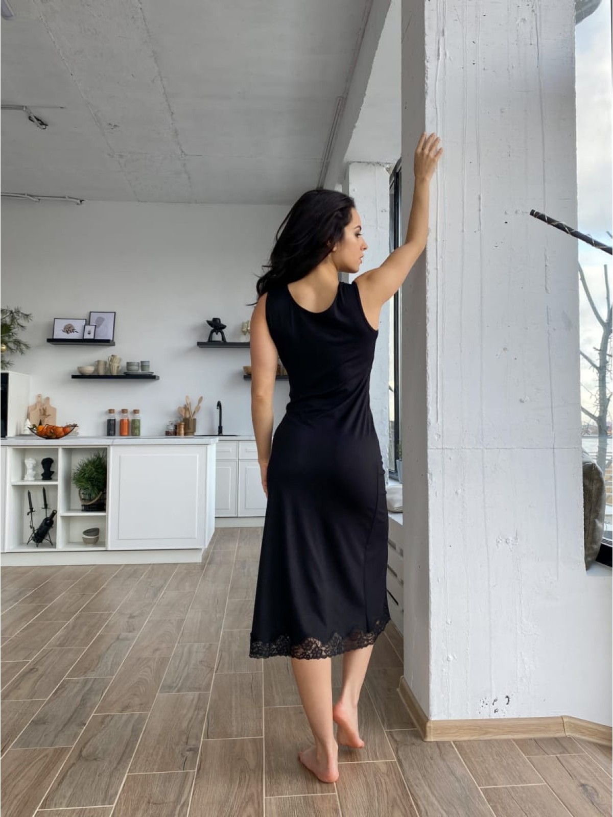 Koszula Nocne HC-M-108 Czarny Violet Delux