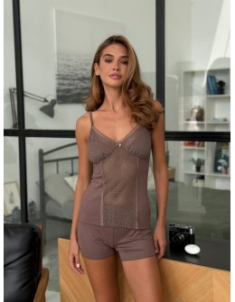 Piżama P-M-122 Mleczna czekolada